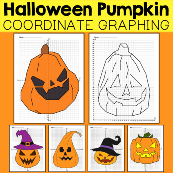 Preview of Jack-O-Lantern Pumpkin Coordinate Graphing -Fall Mystery Pictures