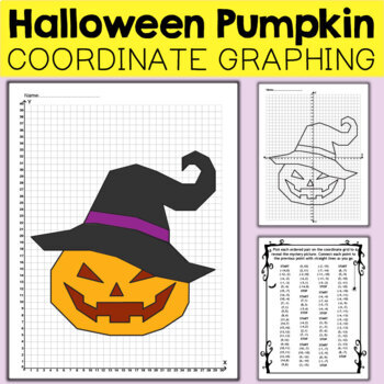 Preview of Jack-O-Lantern Pumpkin Coordinate Graphing Mystery Picture -Fall Activities