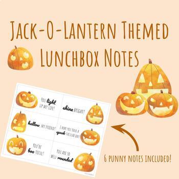 Preview of Jack-O-Lantern Themed Lunchbox Notes