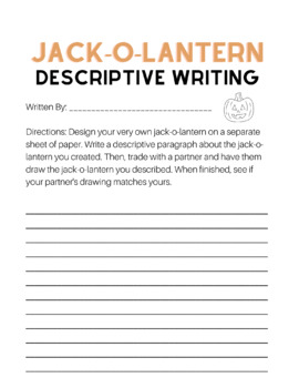 Preview of Jack-O-Lanterns Descriptive Writing