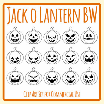 jack o lantern clipart black and white