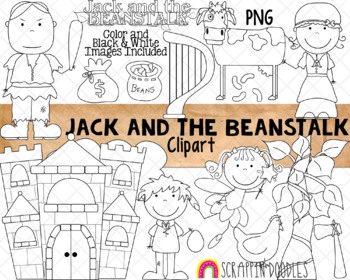 Jack and the Beanstalk - Clip Art, Line Drawings for Fairy Tale