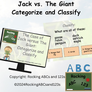 Preview of Jack and Giant Categorize, Classify Mystery Reading Comprehension Digital Game