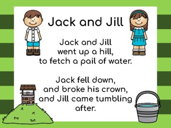 Jack and Jill Nursery Rhyme by Bubba's momma | TPT