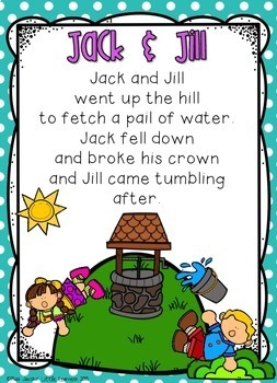 Jack And Jill Nursery Rhyme Pack By Miss Jacobs Babe Learners