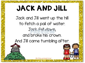 Build a Poem ~ Jack and Jill ~ Pocket Chart Center by Little Learning ...