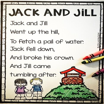 Preview of Jack and Jill - Printable Nursery Rhyme Poem for Kids