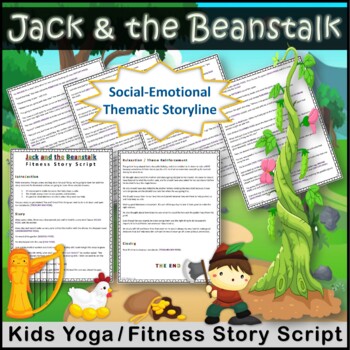 Preview of Jack and the Beanstalk Kids Yoga and Fitness Fairy Tale Story Script