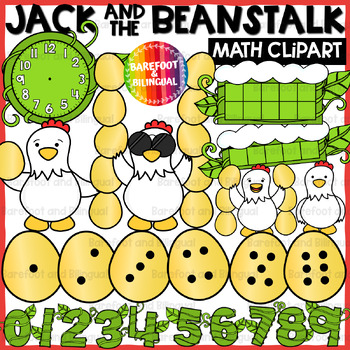 Preview of Jack and the Beanstalk Math Clipart Mini Bundle - Fairytale Clipart