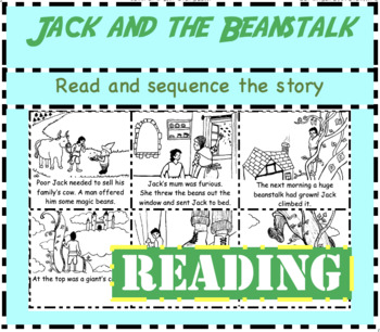 Jack and the Beanstalk: Read and sequence the story cut and paste activity