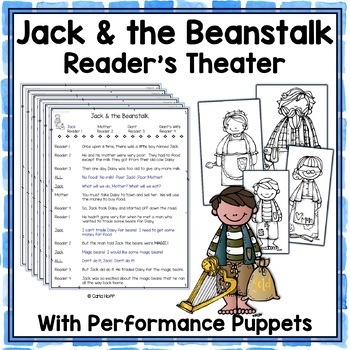 Preview of JACK AND THE BEANSTALK  Reader's Theater Scripts, Puppets & Reader Headbands
