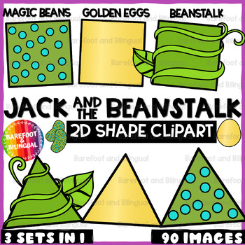Preview of Jack and the Beanstalk Shape Clipart - DELUXE 3-in-1 Set - Fairytale Clipart