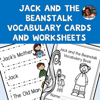 Preview of Jack and the Beanstalk Vocabulary Cards and Worksheets