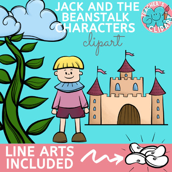 Preview of Jack and the Beanstalk characters and elements Clip Art