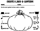Jack-o-Lantern Coloring Sheet with Music Symbols