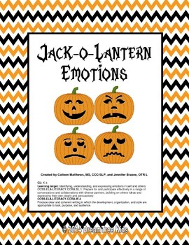 Preview of Jack-o-Lantern Emotions Mini-Unit ~ NEW LESSON INCLUDED!