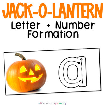 Letter Number Formation Practice Halloween Jack O Lantern Tracing Activity