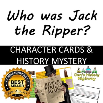 Preview of Jack the Ripper - 19-page full lesson (notes, character cards, card sort, grid)
