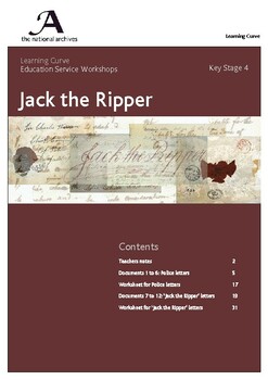 Preview of Jack the Ripper Source Based Activities