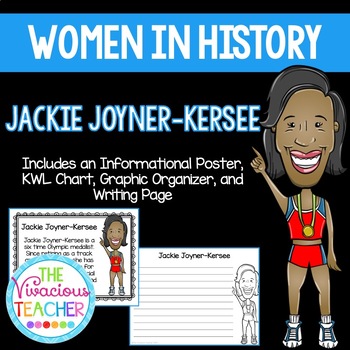 Preview of Jackie Joyner-Kersee ~ Women in History (Poster, KWL Chart, Graphic Organizer)