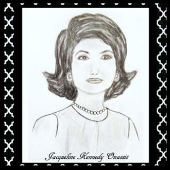 Preview of Jackie Kennedy Onassis Clip Art Sketch