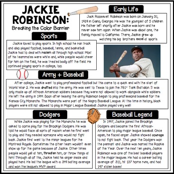 Jackie Robinson by Lessons in Literacy Teachers Pay Teachers