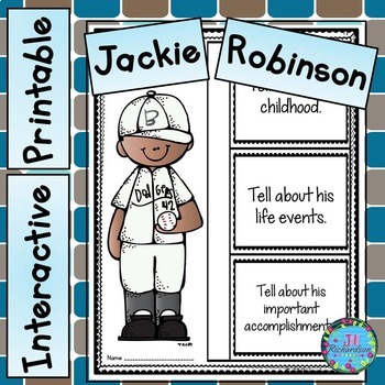 Preview of Jackie Robinson Activities - Black History Month Bulletin Board Project ESL