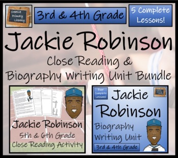 Preview of Jackie Robinson Close Reading & Biography Bundle | 3rd Grade & 4th Grade