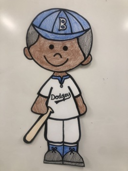 Jackie Robinson Baseball Player Coloring Craft by Made by Miss Mann