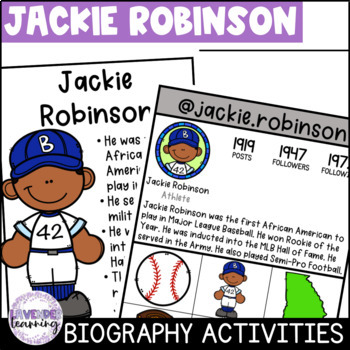 Jackie Robinson Biography Activities, Flip Book and Report - Black History  Month