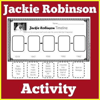 Jackie Robinson Worksheets  Black history month activities, Teaching  second grade, Jackie robinson timeline