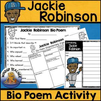 Preview of Jackie Robinson Biography Poem Activity and Writing Paper
