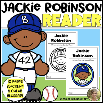 Preview of Jackie Robinson Biography Reader for Black History Kinder & First Social Studies