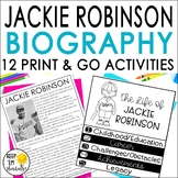 Jackie Robinson Biography Reading Passages Activities Blac
