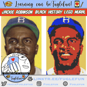 Preview of Jackie Robinson Black History Lego Mural