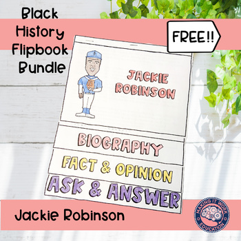 Preview of Jackie Robinson | Black History Flipbook Bundle- Freebie