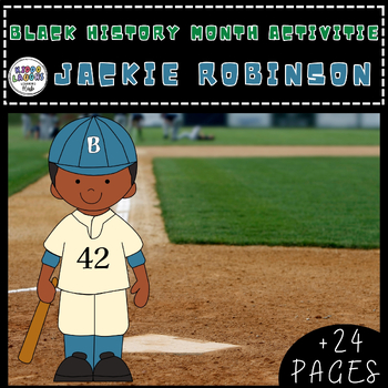 Preview of Jackie Robinson Black History Month Activities,Coloring Pages,Timeline,Word Sear