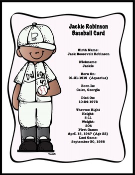 Printable Jackie Robinson Facts For Kids