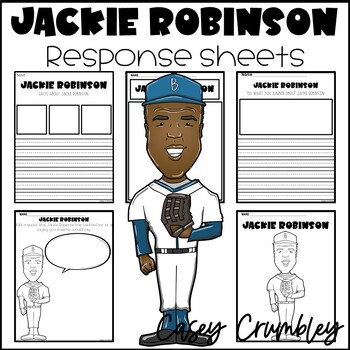 Preview of Jackie Robinson Black History Response Writing Coloring Drawing Sheets