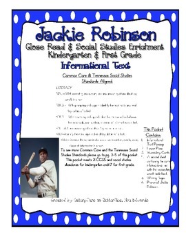 Preview of Jackie Robinson Close Read, CCSS & Tennessee Social Studies Standards