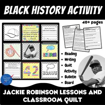 Preview of Jackie Robinson Collaboration Quilt | Black History Month Reading Activity