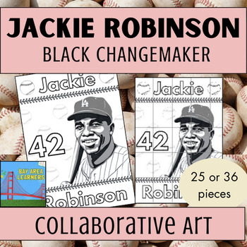 Preview of Jackie Robinson Collaborative Mural Poster Art | Black History Month | Activity