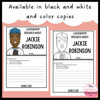 Jackie Robinson Flip Book | Black History Month by The Viral Teacher