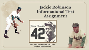 Preview of Jackie Robinson Informational Text Assignment