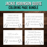 Jackie Robinson Inspirational Quote Coloring Page Bundle |