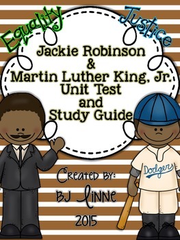 Preview of Jackie Robinson & Martin Luther King, Jr. Unit Test and Study Guide