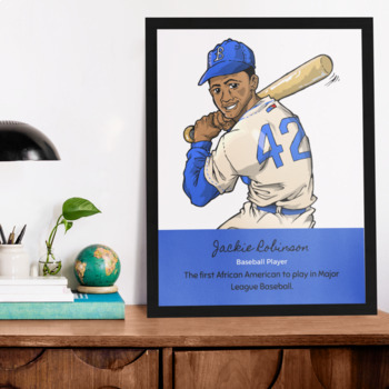 Jackie Robinson Baseball Art by Vintage Baseball Posters