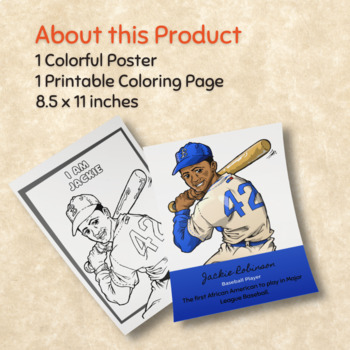 Jackie Robinson Coloring Page and Poster by The DiverCity Teacher