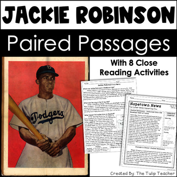 Preview of Jackie Robinson Reading Comprehension Paired Passages Close Reading Activities