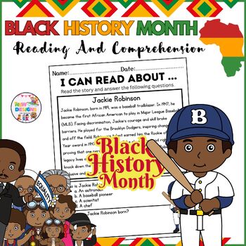 Preview of Jackie Robinson / Reading and Comprehension / Black History Month